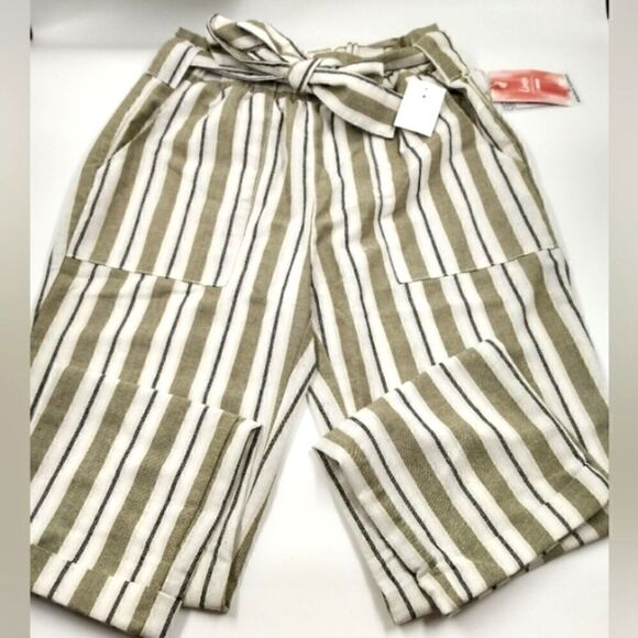 Light Jogger Cotton Pant Belt Tie Front Cuff Pant SZ Med Cisono - Picture 1 of 14